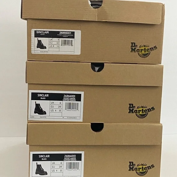 NEW SINCLAIR LEOPARD EMBOSS PATENT LEATHER PLATFORM BOOTS - Picture 9 of 9